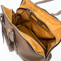 Agnona Cara handbag, leather, brown, elegant design, spacious, without original packaging