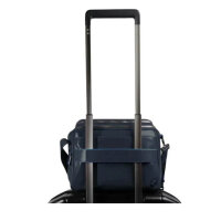 Piquadro Blue Square Herren-Umhängetasche, Querformat, Leder, Blau, Organizerfächer, verstellbarer Gurt