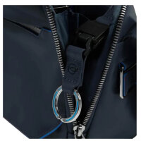 Piquadro Blue Square Herren-Umhängetasche, Querformat, Leder, Blau, Organizerfächer, verstellbarer Gurt