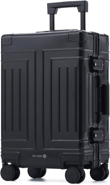 GMT Zero 20" Aluminum Carry-on Suitcase, Black, Premium, Zipperless, TSA Lock, Lightweight, Robust