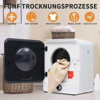 Merax Wäschetrockner 3kg, Edelstahl, 5 Programme, 830W, Überhitzungsschutz, Wandmontage, kompakt, Abgastrockner, Energieklasse G