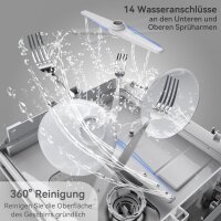 Hermitlux Mini Tabletop Dishwasher, 43cm, 4 place settings, with/without water connection, suitable for camping, energy class F, white