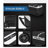 OYAJIA 55L Compressor Cooler Box, Car Refrigerator, 12/24V, Dual-Zone, Freezing Function, App Control, Portable
