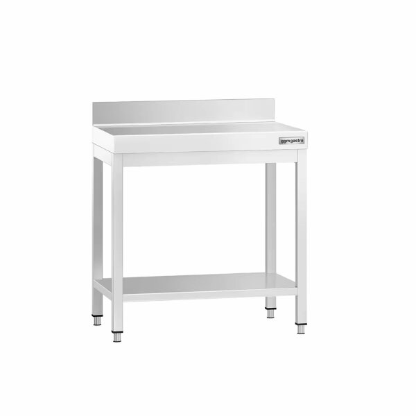 GGM Gastro Arbeitstisch Edelstahl 600x700mm, Grundboden, Aufkantung, ohne Schrauben/Unterlegscheiben, PREMIUM