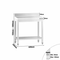 GGM Gastro stainless steel work table 600x700mm, base,...