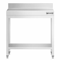 GGM Gastro Arbeitstisch Edelstahl 600x700mm, Grundboden, Aufkantung, ohne Schrauben/Unterlegscheiben, PREMIUM