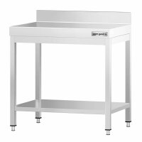 GGM Gastro Arbeitstisch Edelstahl 600x700mm, Grundboden, Aufkantung, ohne Schrauben/Unterlegscheiben, PREMIUM