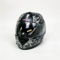 protectWEAR Motorradhelm XL, FS-801-99, Integralhelm, schwarz/grau, Belüftung, Komfortpolster, sportliches Design