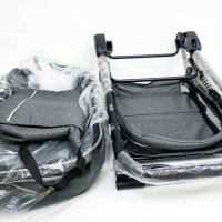YAZOCO 3in1 Kombikinderwagen, Grau, Babywanne, Buggy, Fußsack, Moskitonetz, klappbar, Komplettset, vielseitig, komfortabel