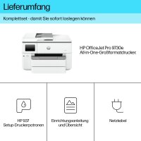 HP OfficeJet Pro 9730e A3-Multifunktionsdrucker, Drucken/Scannen/Kopieren/Fax, WLAN, LAN, Duplex, Airprint, 6 Monate Instant Ink, Grau-Weiß