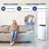 SereneLife Mobile Klimaanlage 13000BTU, 3in1 Klimagerät, Luftkühler, Entfeuchter, Ventilator, Abluftschlauch, für 46m², ohne Fernbedienung