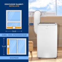 SereneLife Mobile Klimaanlage 13000BTU, 3in1 Klimagerät, Luftkühler, Entfeuchter, Ventilator, Abluftschlauch, für 46m², ohne Fernbedienung