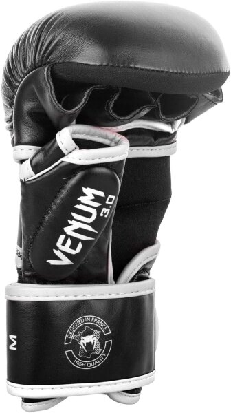 Venum Challenger 3.0 MMA Gloves L/XL, Black/White, Sparring, Padded, Velcro Closure, Durable Synthetic Leather