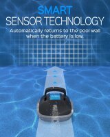 Cordless pool robot, battery-powered pool cleaner, dual drive, 100-minute runtime, double filter, for above-ground pools up to 80m²