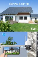 Jennov 5MP WLAN Überwachungskamera Set, 4x 360° PTZ, 10" Monitor, 2-Wege-Audio, Farbnachtsicht, 1TB HDD, Auto-Tracking