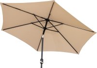 GARDENIA Sonnenschirm Moon Round 270cm, Beige, neigbar, winddicht, Kurbel, Stahlmast anthrazit, für Garten & Terrasse