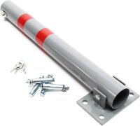 Wiltec parking post 705x75mm, foldable parking barrier, round steel bollard, robust, lockable