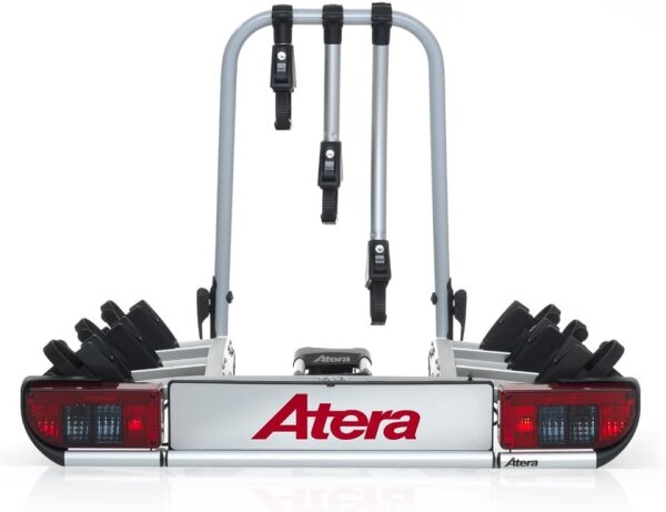 Atera Strada DL 3 bike carrier, towbar-mounted carrier for 3 bikes, with rear lights, foldable, secure mounting