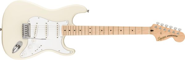 Fender Squier Affinity Stratocaster E-Gitarre, Olympic White, ohne OVP, Saite gerissen, kleine Macke