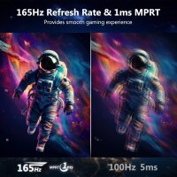 Z-Edge 34" UWQHD Gaming Monitor, 165Hz, 1ms, 21:9 IPS, FreeSync, 100% sRGB, PIP/PBP, DP/HDMI, Schwarz