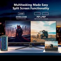 Z-Edge 34" UWQHD Gaming Monitor, 165Hz, 1ms, 21:9 IPS, FreeSync, 100% sRGB, PIP/PBP, DP/HDMI, Schwarz