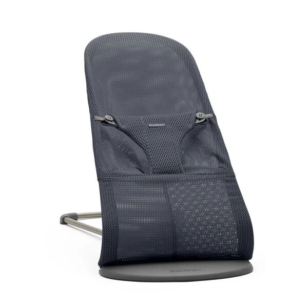 BabyBjörn Wippe Bliss Air Anthrazit, ergonomische Babywippe, atmungsaktives Mesh, verstellbar, ab Geburt bis 13 kg
