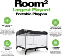 Joovy Room² Laufstall, tragbar, fast 3 m² Fläche, große Netzfenster, wasserdichte Matratze, leicht klappbar, für Babys/Kleinkinder