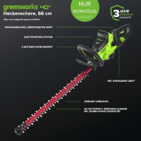 Greenworks Cordless Hedge Trimmer 66cm GD40HT66,...