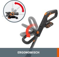 WORX WG163E.9 Rasentrimmer 20V, 2-in-1 Trimmen & Kantenschneiden, ohne Akku/Ladegerät, Distanzschutz, Fadenspule