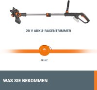 WORX WG163E.9 Rasentrimmer 20V, 2-in-1 Trimmen & Kantenschneiden, ohne Akku/Ladegerät, Distanzschutz, Fadenspule
