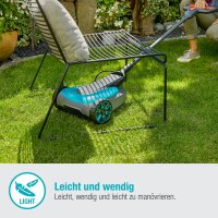 Gardena HandyMower 22/18V P4A Set, Akku-Handrasenmäher, 18V Akku, für 50m², verstellbare Schnitthöhe, kompakt