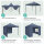 LifeGoods Party Tent 292x292cm, Waterproof Pavilion, Window Sidewalls, Quick Assembly, Carry Bag with Wheels, Dark Blue