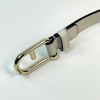 Furla Allegra Belt 75, Leather, Cream White, Rose Charm, Womens Belt, Elegant Accessory