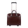 Piquadro Blue Square Mens Briefcase with Wheels, Brown Leather, 36x40x16cm, Trolley Function, Organizer, Laptop Compartment