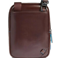 Piquadro shoulder bag in mahogany leather, with...