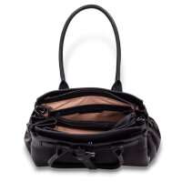 Hispanitas Damen Handtasche BI254146, Schulterriemen, Polyurethan, schwarz, elegant, kompakt, vielseitig einsetzbar