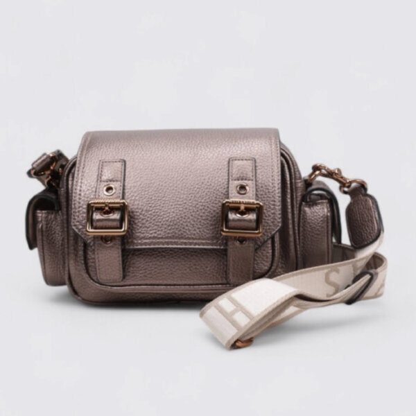 Hispanitas Womens Handbag Grey BI254143 – Elegant shoulder bag, modern design, versatile, high-quality material