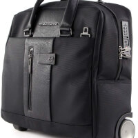 Piquadro BV4729BR2 Trolley, narrow, 40x36x16cm, laptop compartment, TSA lock, shoulder strap, black