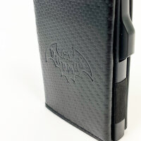 DADMAN Kartenetui, Carbon-Optik, Schwarz, mit Münzfach, RFID-Schutz, schlankes Design, Platz für Karten & Scheine