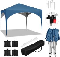 WOLTU Folding Pavilion 3x3m Blue, Crescent Roof, Height...