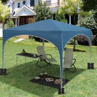WOLTU Folding Pavilion 3x3m Blue, Crescent Roof, Height Adjustable, Waterproof, UV Protection, Carry Bag, Stable, Outdoor Party Tent