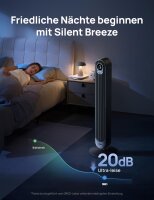 Dreo Turmventilator, Standventilator, 20dB leise, 11m Reichweite, 9 Stufen, 4 Modi, 90° oszillierend, Fernbedienung, Timer