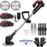 21V cordless grass trimmer, 2 batteries, brush cutter,...