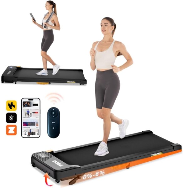 TODO Treadmill, electric inclined running mat 1–6 km/h, 2.5 HP, remote control & app, for home/office