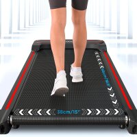 Compact tilting treadmill mat with remote control, LED...