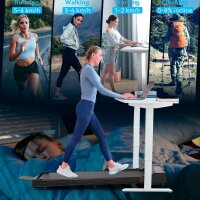 Compact tilting treadmill mat with remote control, LED display, 1–6 km/h speed, ideal for office & home