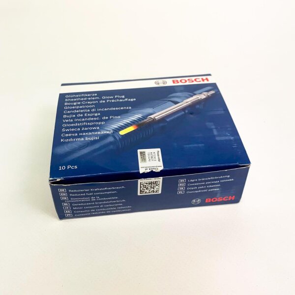 10x Bosch 0250202023 Duraterm Glow Plugs, Cardboard Box, Suitable for Diesel Vehicles, Durable, Reliable Cold Starts