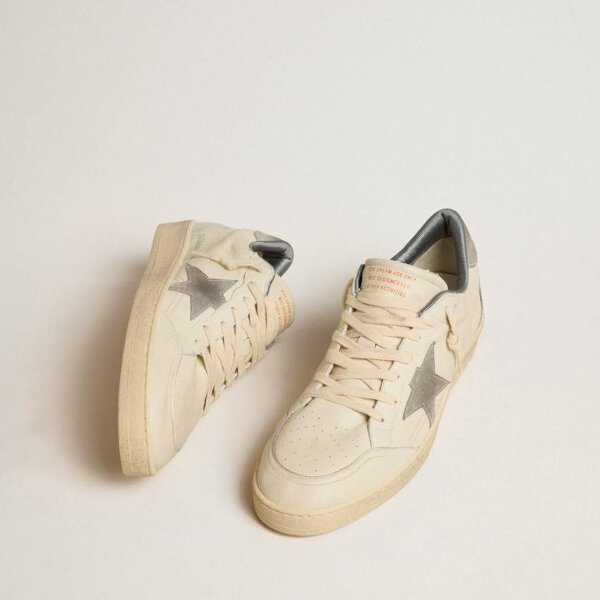Golden Goose Ball Star Sneakers EUR 44, nappa leather, grey suede star & heel, sporty look