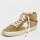 Golden Goose Mid Top Studded Sneakers, EUR 39, Leather, Womens, Studs, White-Silver, Sporty, Fashionable