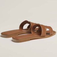 Hermes Oran slipper, size 38, womens shoe, flat leather sandal, iconic H design, elegant summer shoe